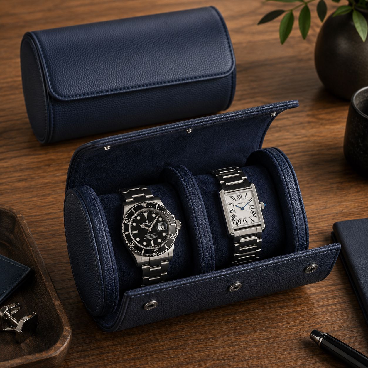 Étui montre de voyage 2 montres - variante marine