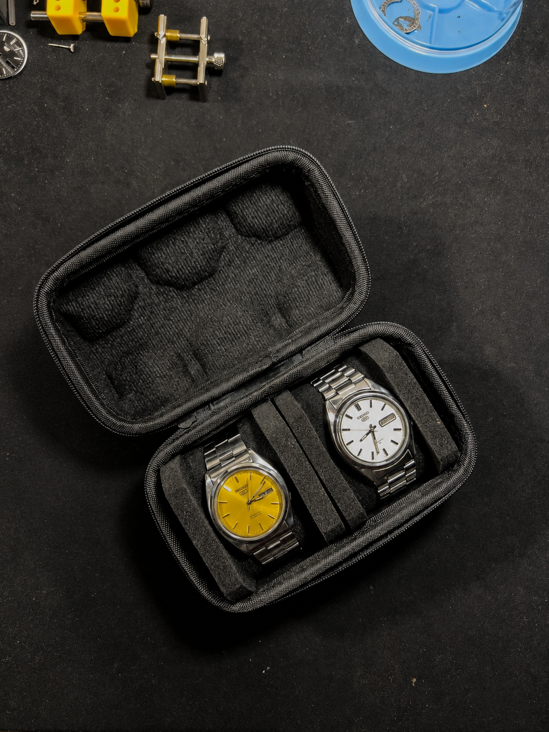 Étui de voyage 2 montres EVA - détail étanchéité