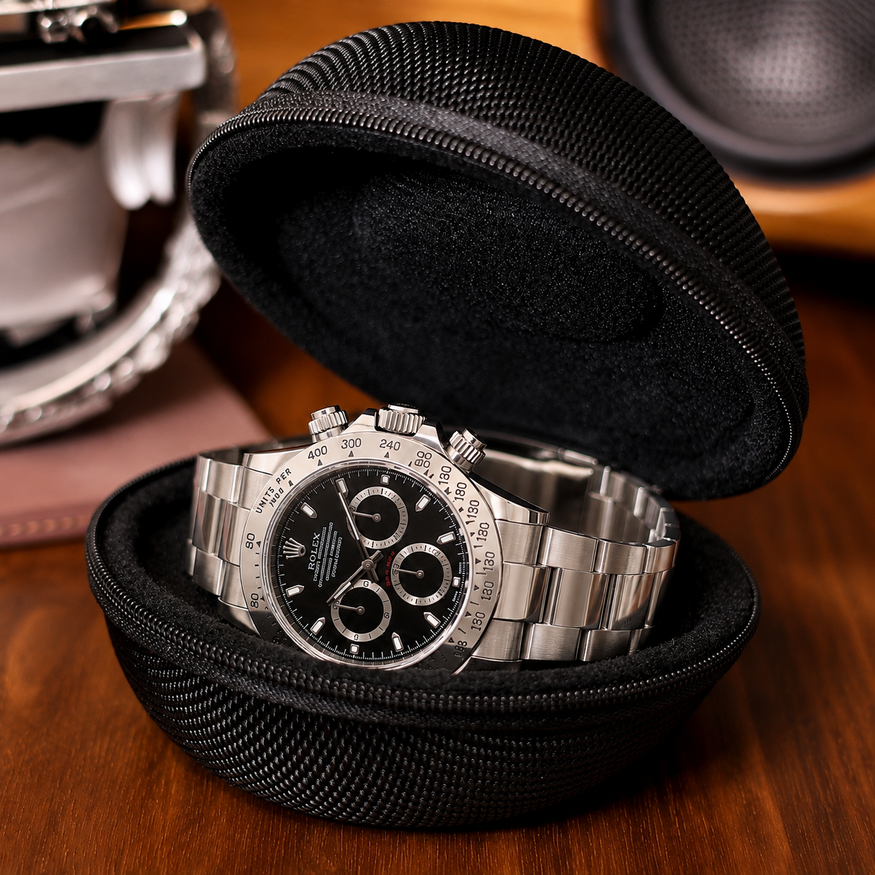 Étui de voyage pour montre coque rigide anti-choc compatible jusqu'à 52mm - vue principale