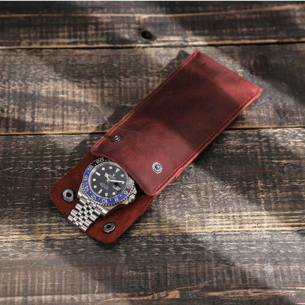 Étui de Voyage en Cuir Véritable pour 1 Montre – Format Compact | SwissTouch