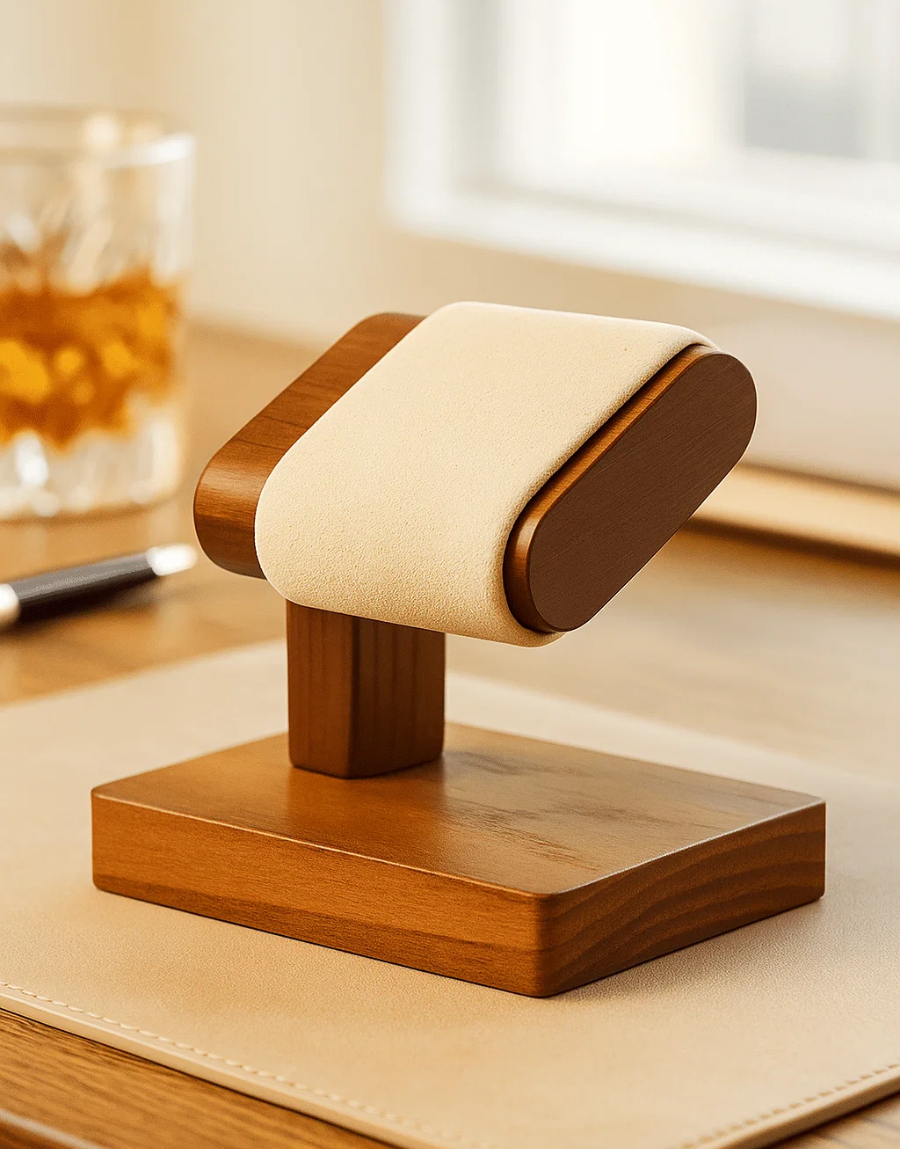 Porte-Montre en Bois Massif – Présentoir Élégant pour Montre Unique | SwissTouch