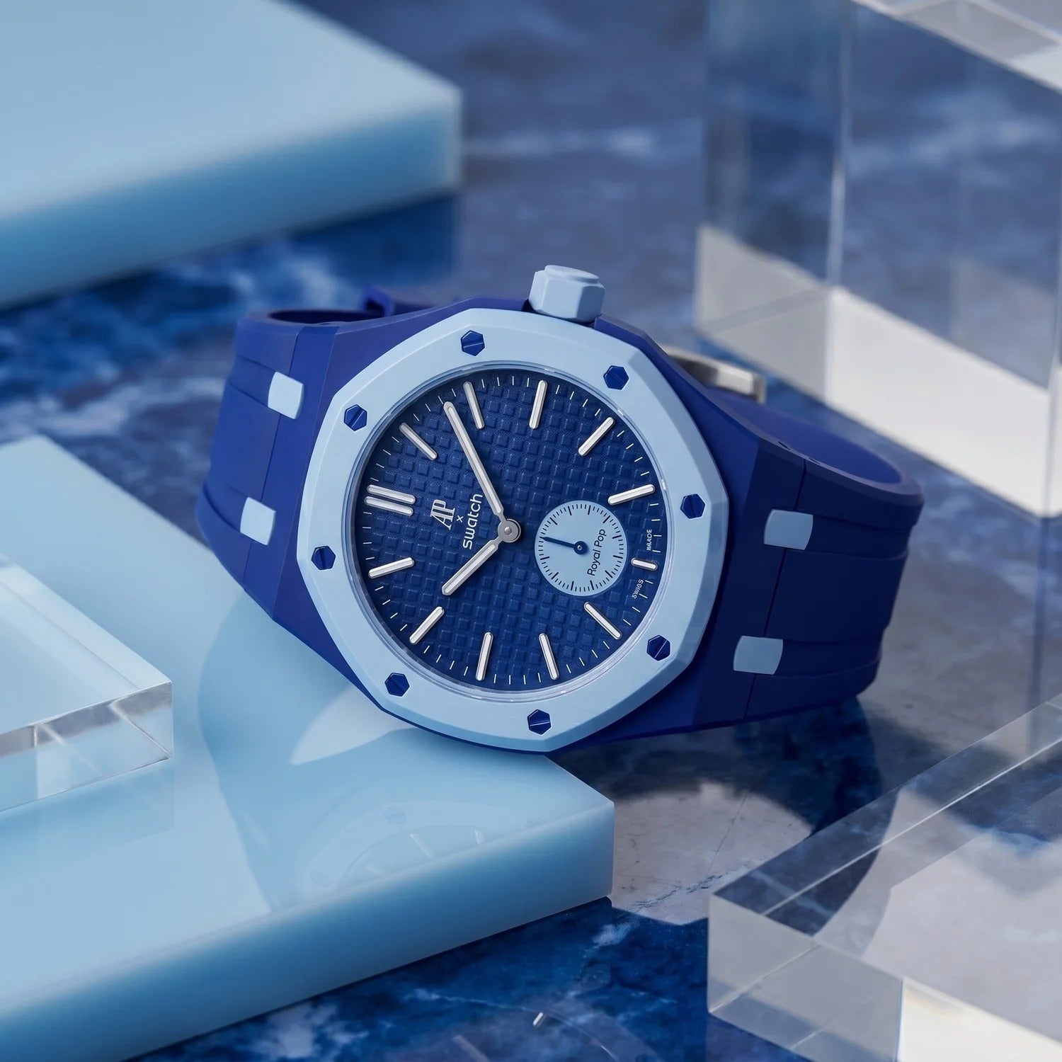 Kit de Conversion Boîtier + Bracelet Silicone Compatible Swatch x AP Royal Pop – Montre de Poche en Montre-Bracelet | SwissTouch
