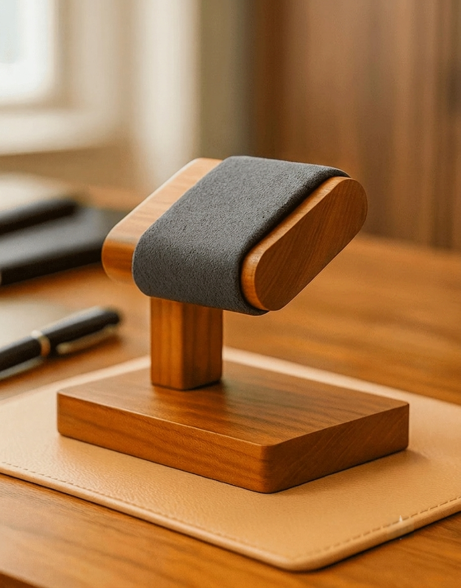 Porte-Montre en Bois Massif – Présentoir Élégant pour Montre Unique | SwissTouch