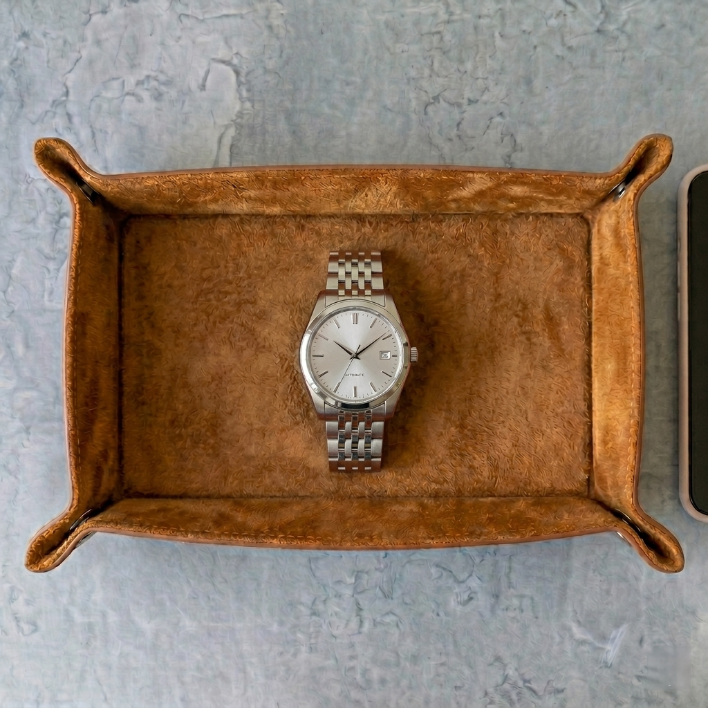 Valet Tray en Cuir | Pose-Montre & Essentiels de Nuit