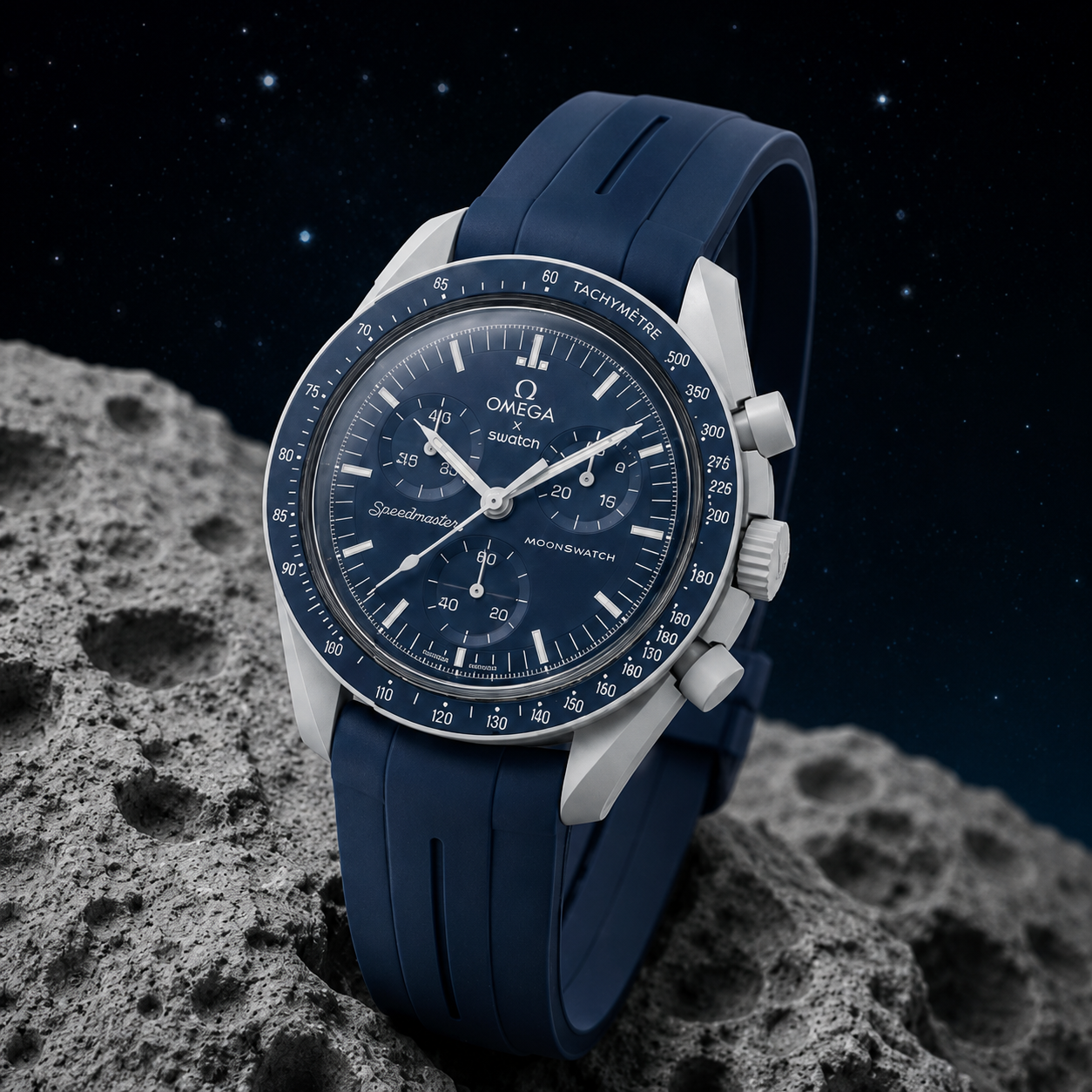 Bracelet MoonSwatch - détail de la texture silicone TPU