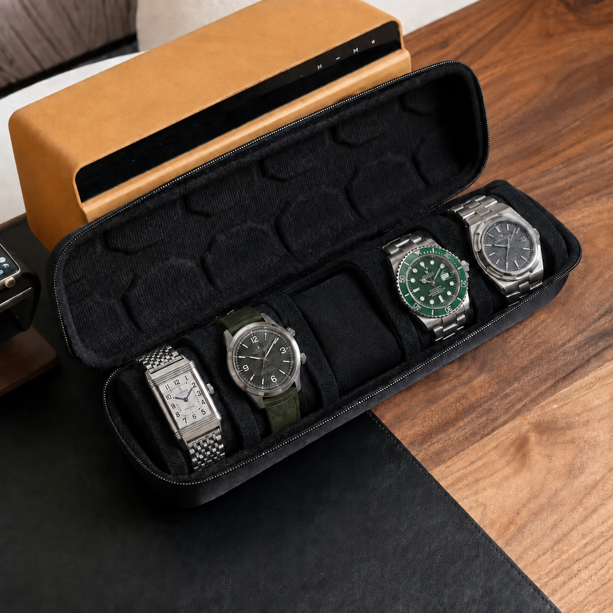 Coffret de rangement pour 5 montres étui rigide de voyage - vue principale