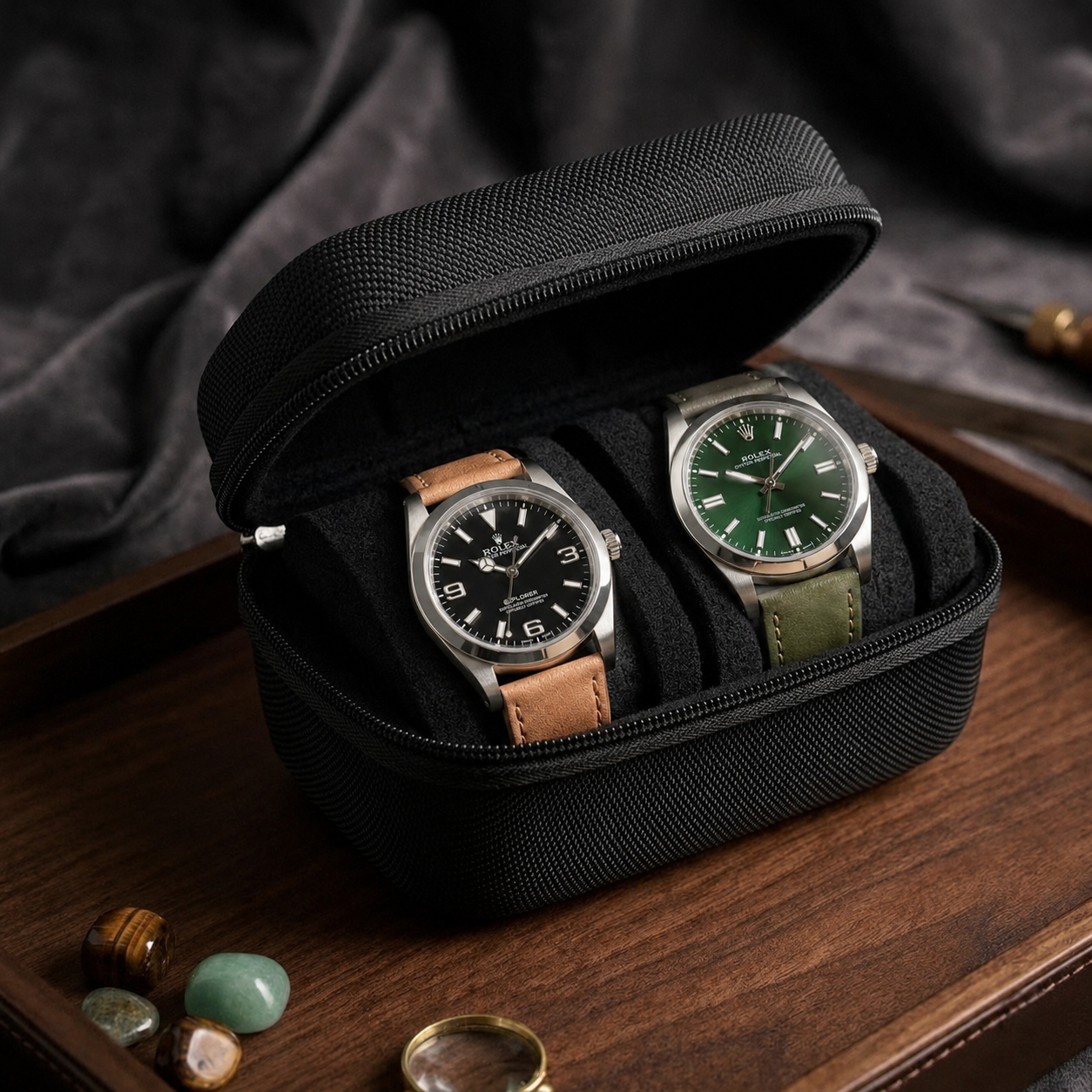 Étui de voyage pour 2 montres coque EVA étanche et anti-choc - vue principale