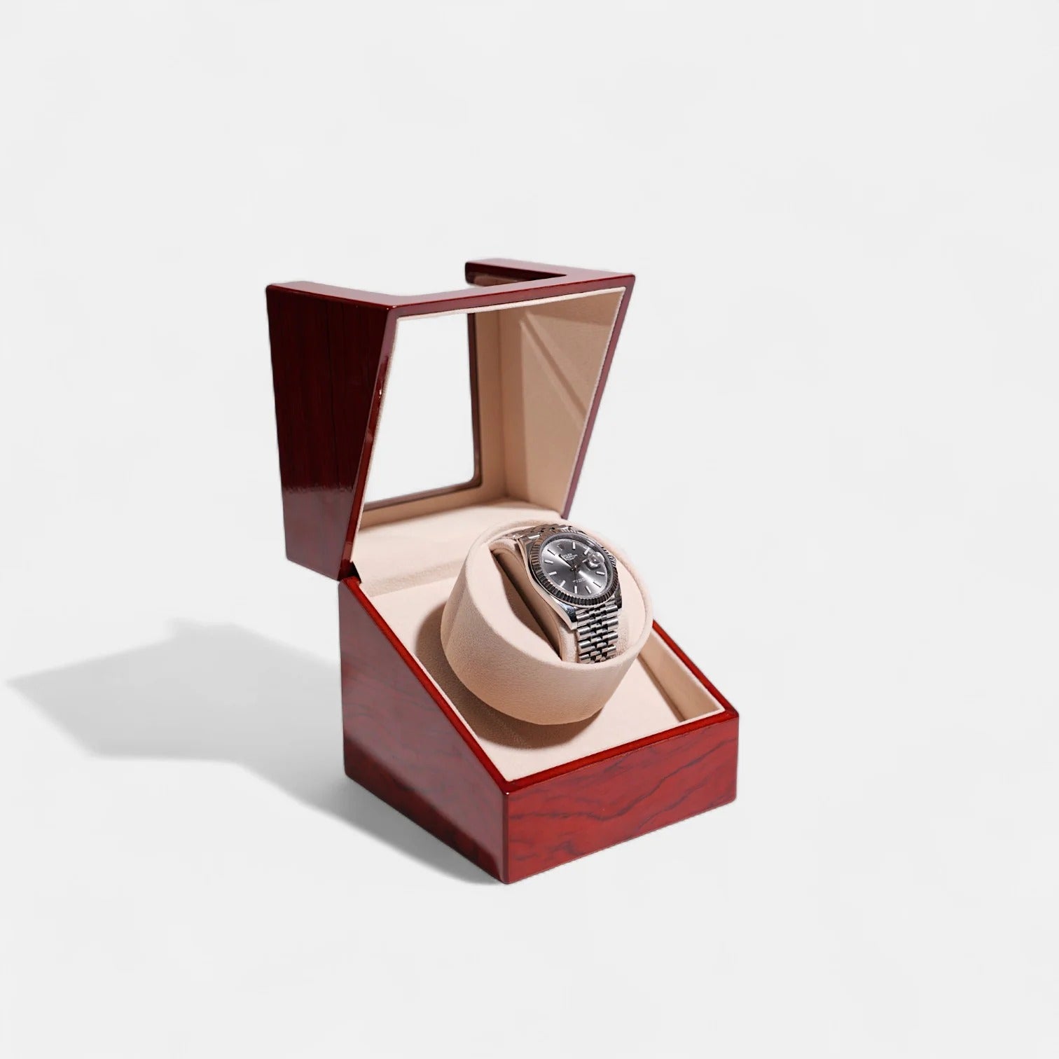 Remontoir automatique pour 1 montre coffret classique en bois laqué - vue principale