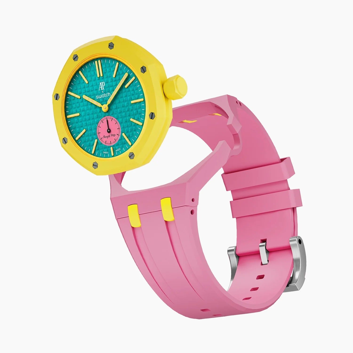Kit de Conversion Boîtier + Bracelet Silicone Compatible Swatch x AP Royal Pop – Montre de Poche en Montre-Bracelet | SwissTouch