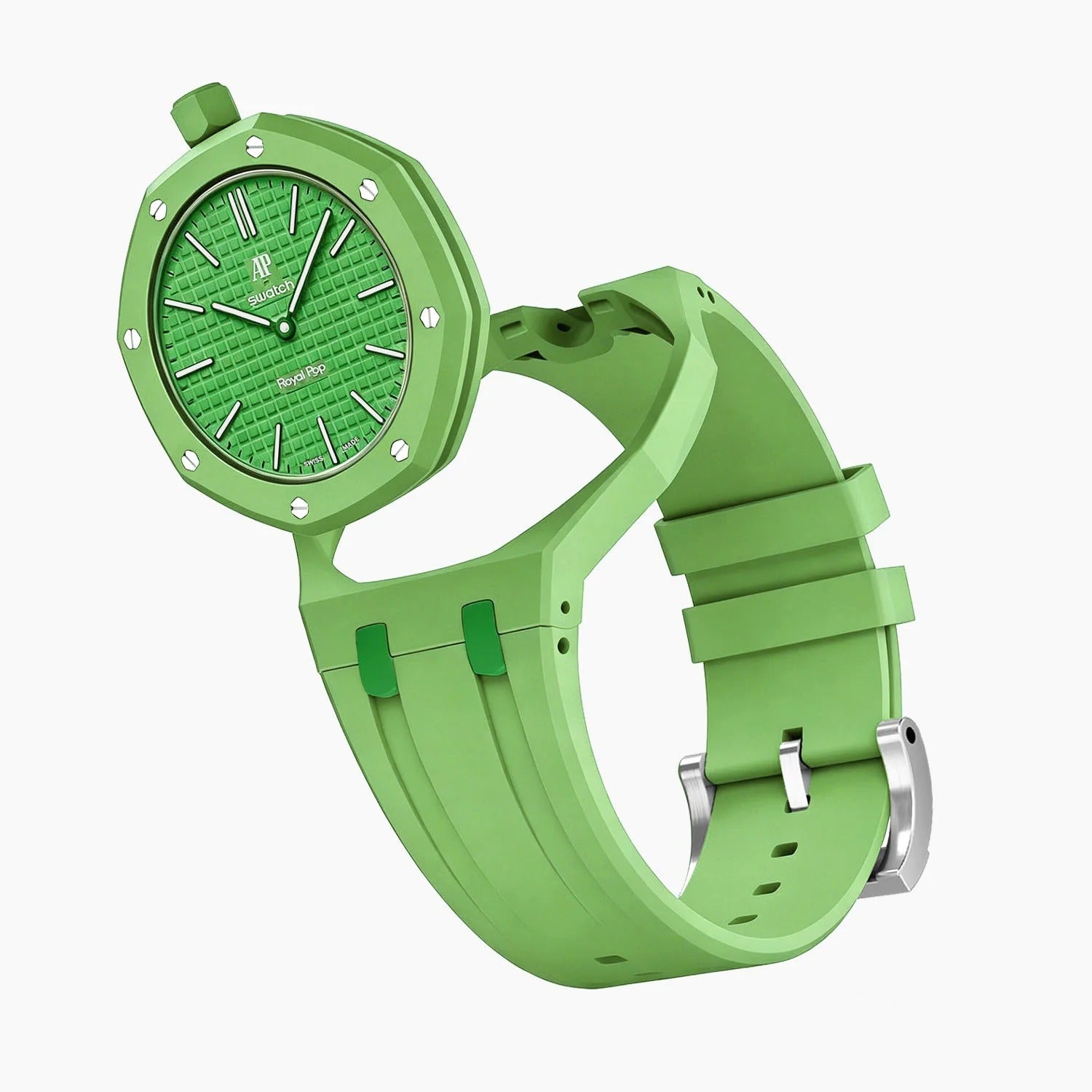 Kit de Conversion Boîtier + Bracelet Silicone Compatible Swatch x AP Royal Pop – Montre de Poche en Montre-Bracelet | SwissTouch