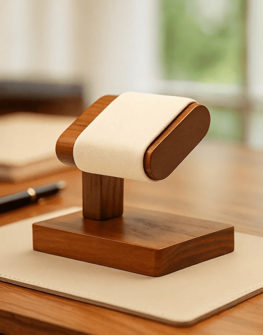 Porte-Montre en Bois Massif – Présentoir Élégant pour Montre Unique | SwissTouch