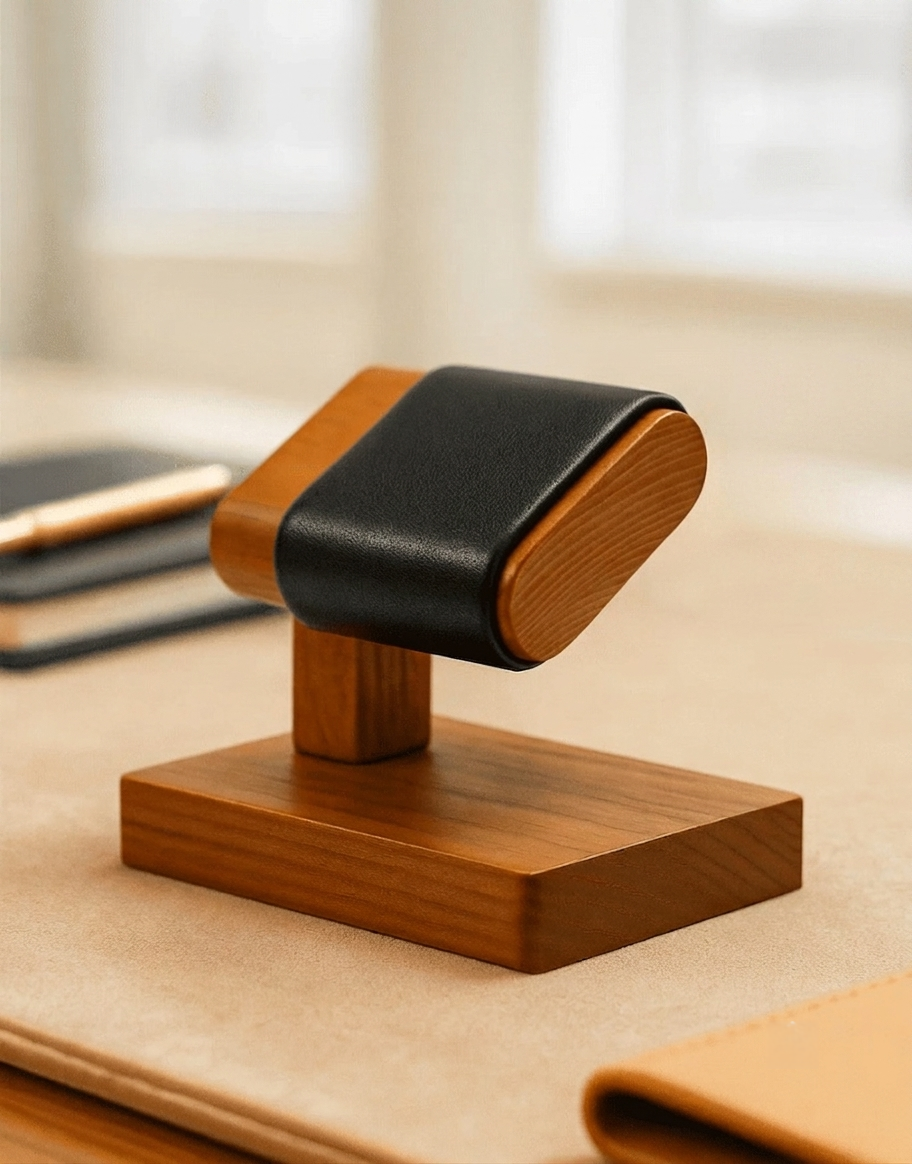 Porte-Montre en Bois Massif – Présentoir Élégant pour Montre Unique | SwissTouch