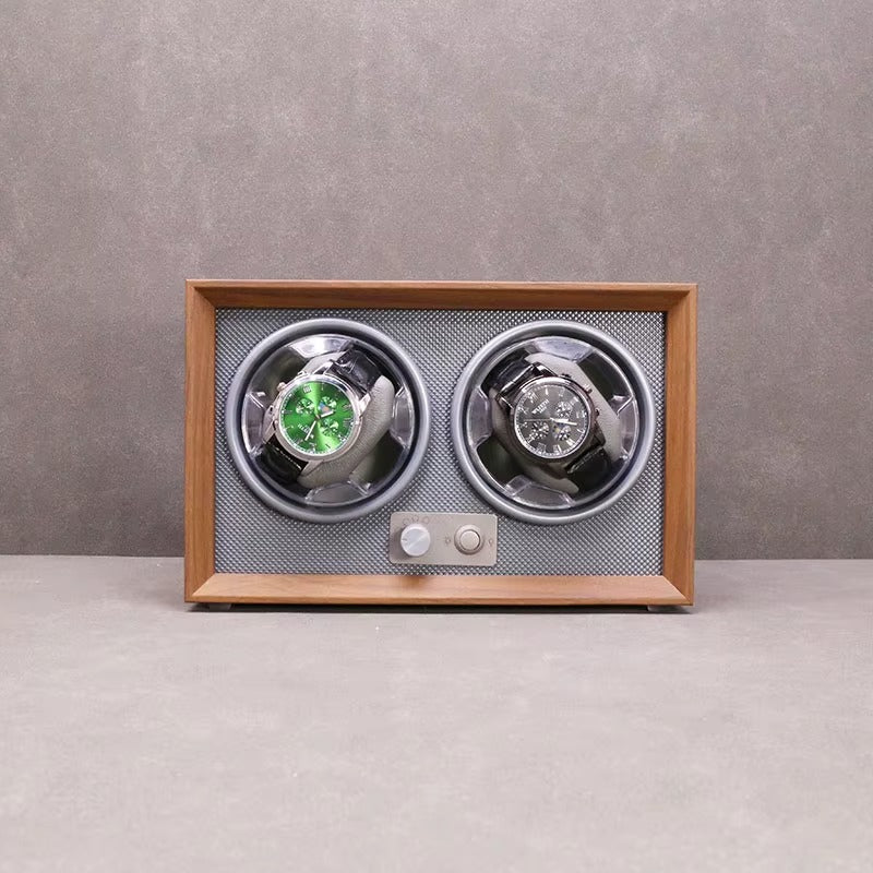 Remontoir pour 2 Montres Automatiques — Bois & Éclairage LED