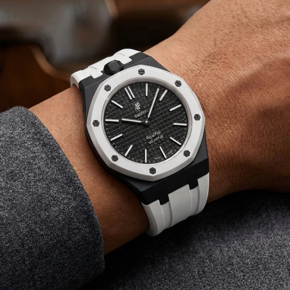 Kit de Conversion Boîtier + Bracelet Silicone Compatible Swatch x AP Royal Pop – Montre de Poche en Montre-Bracelet | SwissTouch