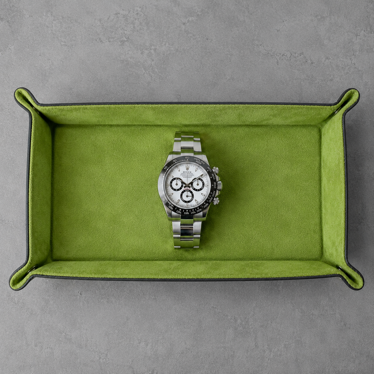 Valet tray en cuir de luxe vide-poche et support montre pour homme - vue principale